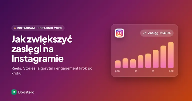 Okładka: Jak zwiększyć zasięgi na Instagramie w 2026 — kompletny poradnik