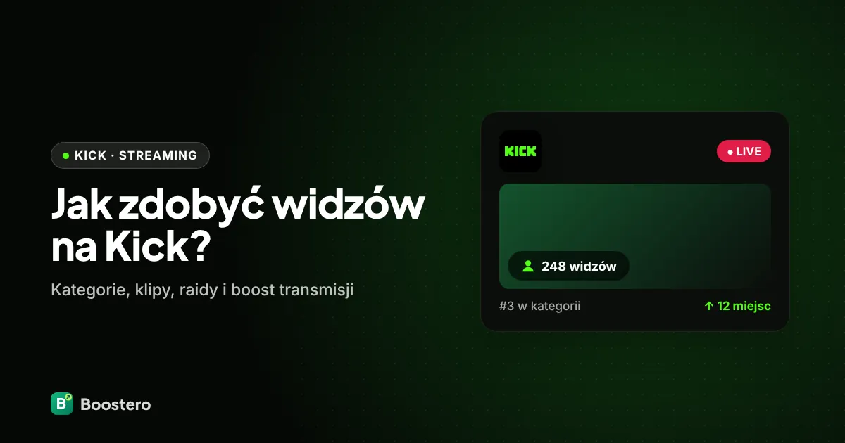 Okładka: Widzowie na Kick — jak zdobyć widzów live i jak działa Kick boost