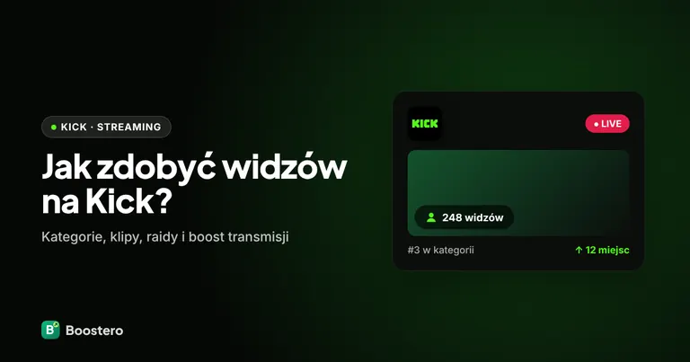 Okładka: Widzowie na Kick — jak zdobyć widzów live i jak działa Kick boost